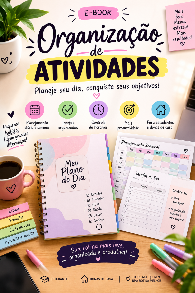 Organização diária jovens e donas de casa